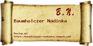 Baumholczer Nadinka névjegykártya